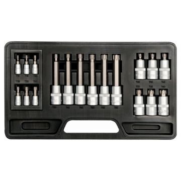 YATO Set de mufe 18 piese Torx 1/4", 1/2" CrV