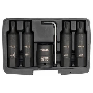 YATO Set de mufe pentru mașini 6 piese Spline 3/4" M12-M18 CrMo