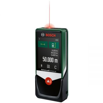 Bosch AdvancedDistance 50C - Telemetru laser 50 m +/-2 mm/m - valori memorate bluetooth display color