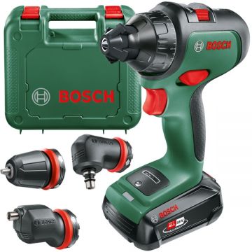 Bosch AdvancedDrill 18 - Masina de gaurit si insurubat cu 1 acumulator Li-Ion 18 V 2.5 Ah 42 Nm mandrina detasabila led iluminare valiza plastic accesorii