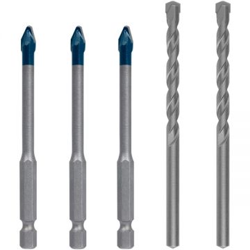 Bosch EXPERT HEX-9 HardCeramic - Set burghie mixte 6 mm tija mixta 5 bucati