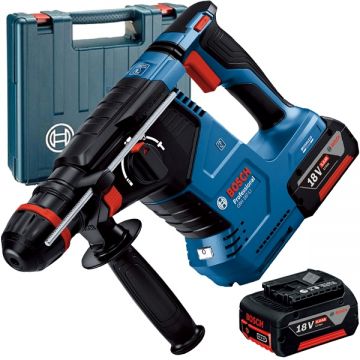 Bosch  GBH 187-LI One Chuck - Rotopercutor SDS-Plus cu 2 acumulatori Li-Ion 18 V 5 Ah 2.4 J valiza plastic