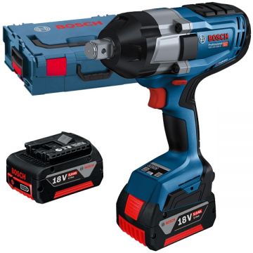 Bosch GDS 18V-1050 H - Masina de insurubat cu impact cu 2 acumulatori Li-Ion 18 V 5 Ah patrat 3/4 inch 1050 Nm M10-M24 valiza speciala