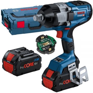 Bosch GDS 18V-1600 HC - Masina de insurubat cu impact cu 2 acumulatori Li-Ion 18 V 8 Ah patrat 3/4 inch 1600 Nm - valiza speciala accesorii