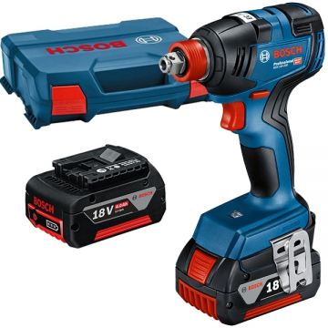 Bosch GDX 18V-200 - Masina de insurubat cu impact cu 2 acumulatori Li-Ion 18 V 4 Ah 200 Nm M6-M16 motor fara perii valiza speciala