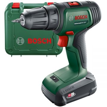 Bosch UniversalDrill 18V - Masina de gaurit si insurubat cu 1 acumulator Li-Ion 18 V 1.5 Ah 40 Nm valiza plastic