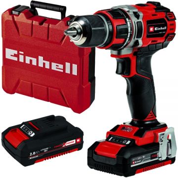 Einhell TE-CD 18/50 Li BL PXC - Masina de gaurit si insurubat cu 2 acumulatori Li-Ion 18 V 2 Ah 50 Nm valiza plastic