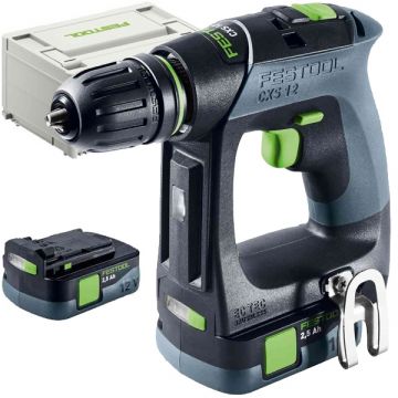 Festool CXS 12 25-Plus - Masina de gaurit si insurubat cu 2 acumulatori Li-Ion 10.8 V 2.5 Ah 30 Nm valiza speciala