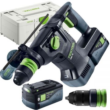 Festool KHC 18 50 EBI-Plus - Rotopercutor SDS-Plus cu 2 acumulatori Li-Ion 18 V 5 Ah 2.6 J mandrina interschimbabila valiza speciala accesorii