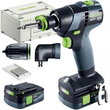 Festool TXS 12 25-Set - Masina de gaurit si insurubat cu 2 acumulatori Li-Ion 10.8 V 2.5 Ah 30 Nm valiza speciala accesorii