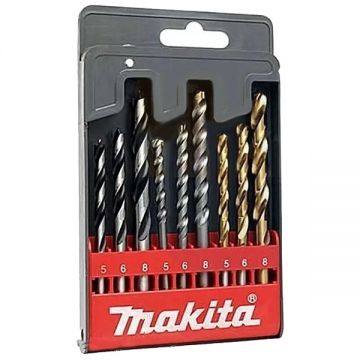 Makita D-30069 - Set burghie mixte 5-8 mm tija cilindrica 9 bucati