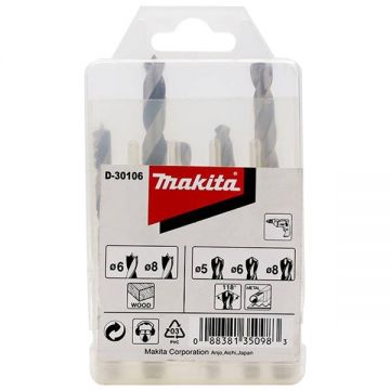 Makita D-30106 - Set burghie mixte 5-8 mm tija cilindrica 5 bucati