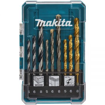 Makita D-71962 - Set burghie mixte 5-8 mm tija cilindrica 9 bucati