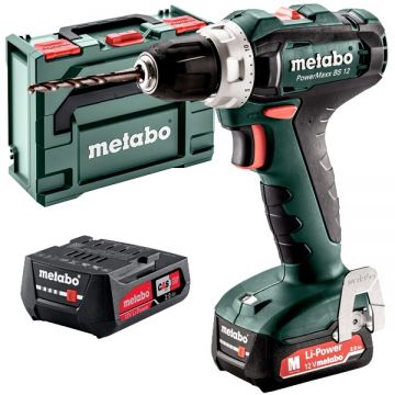 Metabo Power Maxx BS 12 - Masina de gaurit si insurubat cu 2 acumulatori Li-Ion 12 V 2 Ah 40 Nm valiza speciala