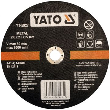 Yato YT-5927 - Disc taiere metal 230x22.2x2 mm 1 buc