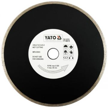 Yato YT-6015 - Disc diamantat de taiere continuu 230x22.2x2.7 mm taiere umeda