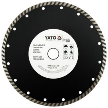 Yato YT-6025 - Disc diamantat de taiere continuu 230x22.2x3.1 mm taiere umeda si uscata