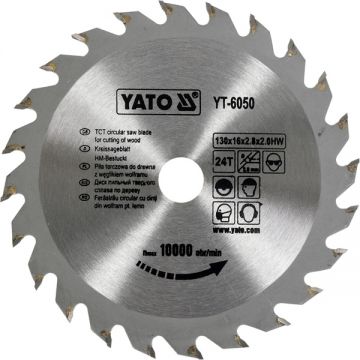 Yato  YT-6050 - Panza fierastrau circular lemn 130x16x2.8 mm 24 dinti