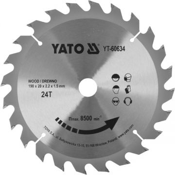 Yato YT-60634 - Panza fierastrau circular lemn 190x20x2.2 mm 24 dinti