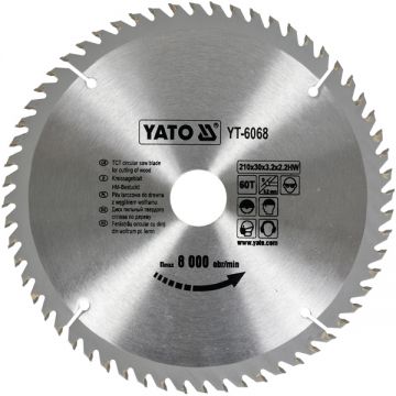 Yato  YT-6068 - Panza fierastrau circular lemn 210x30x3.2 mm 60 dinti