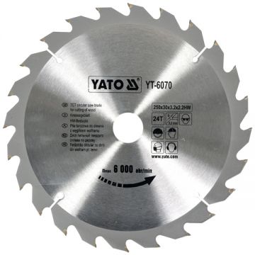 Yato  YT-6070 - Panza fierastrau circular lemn 250x30x3.2 mm 24 dinti