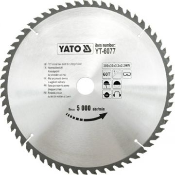 Yato  YT-6077 - Panza fierastrau circular lemn 300x30x3.2 mm 60 dinti