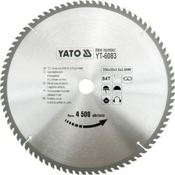 Yato  YT-6083 - Panza fierastrau circular lemn 350x30x3.5 mm 84 dinti