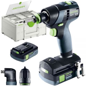 Festool TXS 18 C 30-Set - Masina de gaurit si insurubat cu 2 acumulatori Li-Ion 18 V 3 Ah 40 Nm valiza speciala accesorii