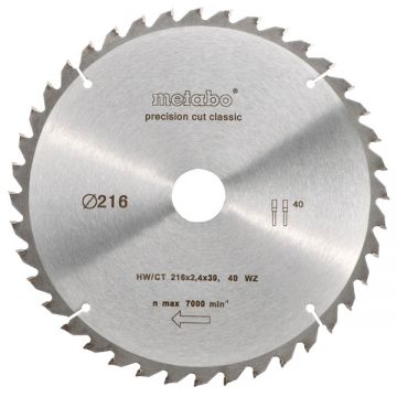 Metabo 628060000 - Panza fierastrau circular lemn 216x30x2.4 mm 40 dinti