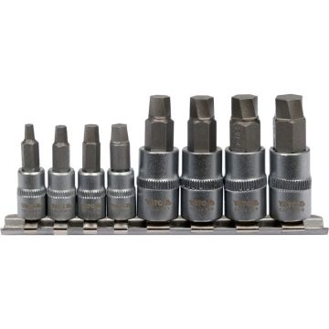 YATO Slotted Allen șurub soclu set 8 piese 1/4 "3/8"