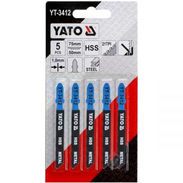 Yato YT-3412 - Set panze fierastrau pendular tija cu un prag de prindere (T) 75 mm metal taiere dreapta fina 5 bucati