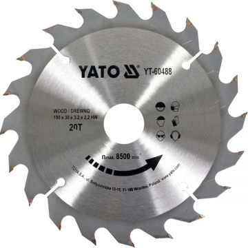 Yato  YT-60488 - Panza fierastrau circular lemn 190x30x3.2 mm 20 dinti