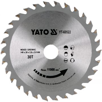 Yato  YT-60522 - Panza fierastrau circular lemn 140x20x2.8 mm 30 dinti