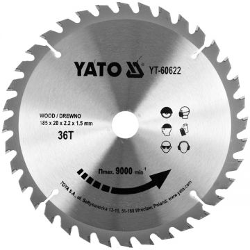 Yato YT-60622 - Panza fierastrau circular lemn 185x20x2.2 mm 36 dinti