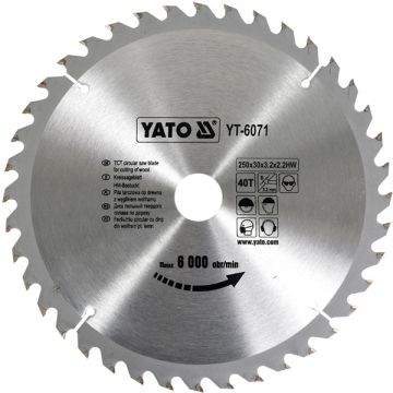 Yato YT-6071 - Panza fierastrau circular lemn 250x30x3.2 mm 40 dinti