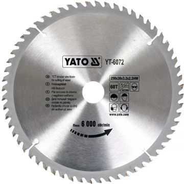 Yato YT-6072 - Panza fierastrau circular lemn 250x30x3.2 mm 60 dinti