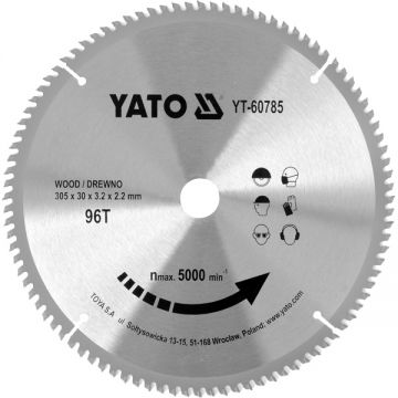 Yato YT-60785 - Panza fierastrau circular lemn 305x30x3.2 mm 96 dinti