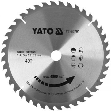 Yato YT-60791 - Panza fierastrau circular lemn 315x30x3.2 mm 40 dinti