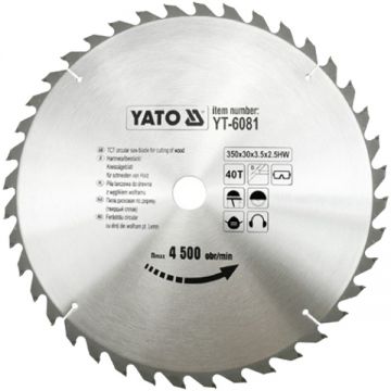 Yato YT-6081 - Panza fierastrau circular lemn 350x30x3.5 mm 40 dinti