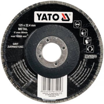 Yato YT-83294 - Disc lamelar profil convex 125x22.4 mm granulatie 80