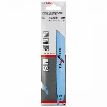 Bosch  S 922 BF - Set panze fierastrau sabie bimetal 150 mm 14 dinti/inch dantura standard 5 bucati