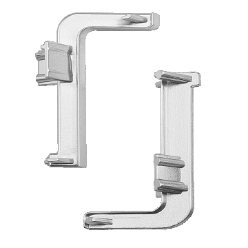 Set colt interior si exterior orizontal Gola, plastic, inox, 8 cm