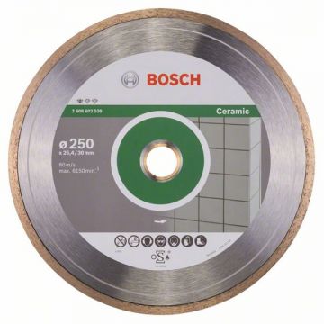 Bosch Standard for Ceramic - Disc diamantat de taiere continuu 250x30/25.4x7 mm taiere umeda si uscata