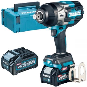 Makita TW001GM201 XGT - Masina de insurubat cu impact cu 2 acumulatori Li-Ion 40 V 4 Ah patrat 3/4 inch 2050 Nm M12-M36 valiza speciala