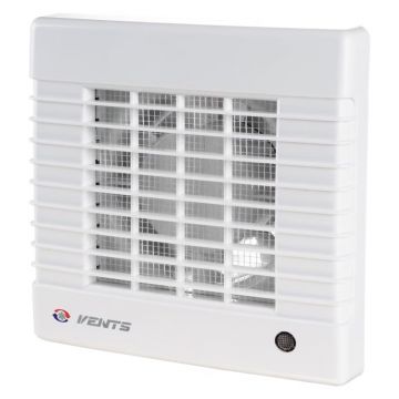 Ventilator baie Vents, temporizator, senzor de umiditate, 14 W, alb, diametru 100 mm, 16.5 x 16.5 cm