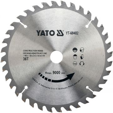 Yato  YT-60482 - Panza fierastrau circular lemn 180x20x2.4 mm 36 dinti