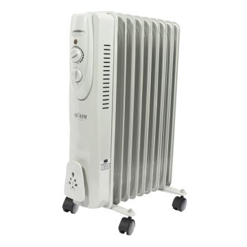 Calorifer Electric cu Ulei BOH-29, 2000W, Termostat Reglabil, 8 Elementi, 3 Trepte de Putere