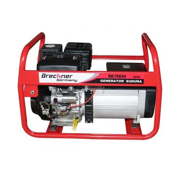 Generator electric si sudura 200A, 5KW/220V cu motor pe benzina 15 CP, pornire cheie, Cod: BK79658, Brand: BRECKNER GERMANY