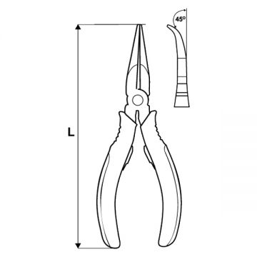 Topmaster  211010 - Cleste cu varf semirotund indoit 125 mm