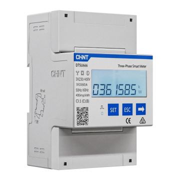 Controler solar cu masurare bidirectionala, nJoy Smart Meter trifazic ,Ecran LCD, Instalare pe sina tip DIN